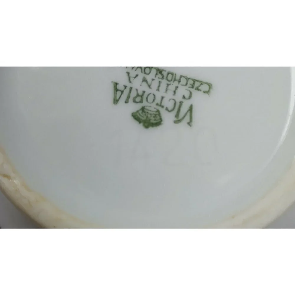 Vtg 1930's Victoria Multicolor China Czechoslovakia Bone China Sugar and Creamer